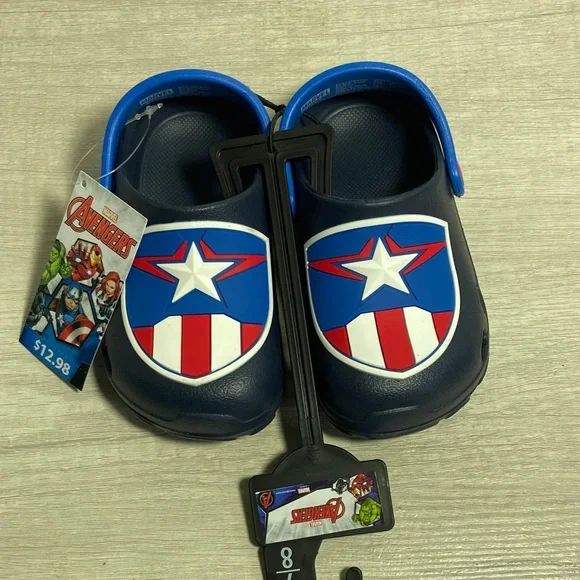 Marvel Kids Captain America Shield Slippers - Blue and Red boys (toddler) 7-8 - Picture 8 of 11